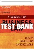 Test Bank For Essentials of Business Law - 7th - 2022 All Chapters - 9780357633960
