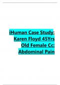 iHuman Case Study:  Karen Floyd 45Yrs  Old Female Cc:  Abdominal Pain