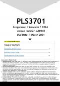 PLS3701 Assignment 1 (ANSWERS) Semester 1 2024 (630940) - DISTINCTION GUARANTEED