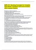 NUR 413: Nursing Concepts for Complex Care Exam 3 Questions and Correct Answers, With Complete Solution. 387 Q&A