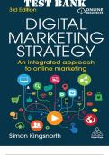 TEST BANK for Digital Marketing Strategy: An Integrated Approach to Online Marketing 3rd Edition by Simon Kingsnorth. All Chapters 1-22