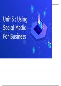 Pearson BTEC Level 3 Information Technology - Unit 3 Using social media for business - Assignment 1 LAA – Covers in depth: P1, P2, M1, D1 - *DISTINCTION* GRADED 2024 