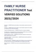 FAMILY NURSE  PRACTITIONER Test VERIFIED SOLUTIONS 2023//2024