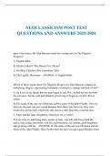 NEOCLASSICISM POST TEST  QUESTIONS AND ANSWERS 2023/2024