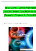 TEST BANK For Lilley's Pharmacology for Canadian Health Care Practice 4th Edition by Kara Sealock, Cydnee Seneviratne ,Verified Chapters 1 - 58, Complete Newest Version 