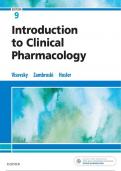 Introduction to Clinical Pharmacology 9th edition Constance g visovsky cheryl h zambroski shirley hosler