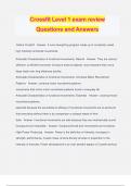 Crossfit Level 1 exam review Questions and Answers
