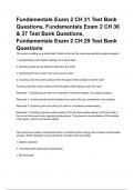 Fundamentals Exam 2 CH 31 Test Bank Questions, Fundamentals Exam 2 CH 36 & 37 Test Bank Questions, Fundamentals Exam 2 CH 29 Test Bank Questions