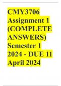 CMY3706 Assignment 1 (COMPLETE ANSWERS) Semester 1 2024 - DUE 11 April 2024