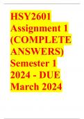 HSY2601 Assignment 1 (COMPLETE ANSWERS) Semester 1 2024 - DUE March 2024
