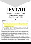 LEV3701 Assignment 2 (ANSWERS) Semester 1 2024 - DISTINCTION GUARANTEED