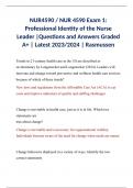 NUR4590 / NUR 4590 Exam 1: Professional Identity of the Nurse Leader |Questions and Answers Graded A+ | Latest 2023/2024 | Rasmussen