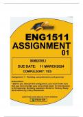 ENG1511 ASSIGNMENT 01 DUE 11 MARCH 2024
