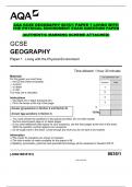 AQA GCSE GEOGRAPHY 8035/1 PAPER 1 LIVING WITH THE PHYSICAL ENVIROMENT EXAM QUESTION PAPER   (AUTHENTIC MARKING SCHEME ATTACHED)