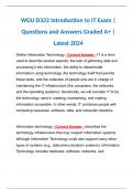 WGU D322 Introduction to IT Exam | Questions and Answers Graded A+ | Latest 2024