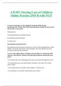 ATI RN Nursing Care of Children Online Practice 2019 B with NGN