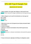 EPA 608 Type II Test Questions and Answers (2024 / 2025) (Verified Answers)PDF