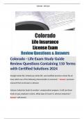 Colorado - Life Exam Study Guide Review Questions Containing 110 Terms with Certified Solutions 2024. Terms like: Straight whole life, limited pay whole life, and modified premium whole life all have which one of the following characteristics in common? -