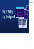 Pearson BTEC Level 3 Extended Diploma in Computing - Unit 17.1 - Mobile Apps Development