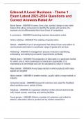 Edexcel A Level Business - Theme 1 Exam Latest 2023-2024 Questions and  Correct Answers Rated A+
