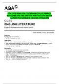 AQA GCSE ENGLISH LITERATURE 8702 2023-2024 EXAM SAMPLEs  (AUTHENTIC MARKING SCHEME ATTACHED) GCSE