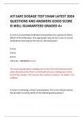 ATI SAFE DOSAGE TEST EXAM LATEST 2024  QUESTIONS AND ANSWERS GOOD SCORE  IS WELL GUARANTEED GRADED A+
