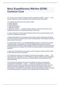 Navy Expeditionary Warfare (EXW) Common Core Questions and Answers Graded A+