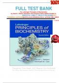 FULL TEST BANK For Lehninger Principles of Biochemistry by David L. Nelson Questions And Answers latest Update Graded A+      