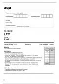 aqa A-level LAW Paper 1 (7162/1) Question Paper May2023
