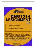 ENG1514 ASSIGNMENT 02DUE 26MARCH 2024 ALL 3 ESSAYS ANSWERED.