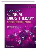 Abrams' Clinical Drug Therapy: Rationales for Nursing Practice 12thEditionFrandsen Test Bank|COMPLETE RATED A