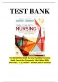 TEST BANK  Test Bank Public Health Nursing: Population-Centered Health Care in the Community 10th Edition ISBN: 9780323611114 by Jeanette Lancaster, Marcia Stanhope