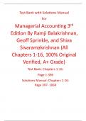 Test Bank with Solutions Manual for Managerial Accounting 3rd Edition By Balakrishnan, Sprinkle, Sivaramakrishnan (All Chapters)