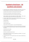Paediatrics final Exam – 84 questions and answers