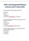 WGU C165 Integrated Physical Sciences Unit 5 Latest 2024
