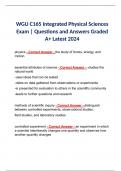 WGU C165 Integrated Physical Sciences Exam | Questions and Answers Graded A+ Latest 2024