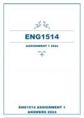 ENG1514 ASSIGNMENT 1 ANSWERS 2024