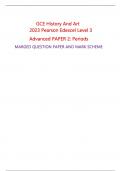 GCE History And Art 2023 Pearson Edexcel Level 3 Advanced PAPER 2: Periods MARGED QUESTION PAPER AND MARK SCHEME