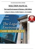Solution Manual For The Legal Environment of Business, 14th Edition by Roger E. Meiners, Verified Chapters 1 - 22 Complete, Newest Version