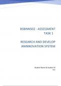  BSBINN502 - ASSESSMENT TASK 1 RESEARCH AND DEVELOP ANINNOVATION SYSTEM     Student Name & Student ID Date