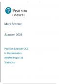 A-Level Edexcel Mathematics Statistics Markscheme 2023 