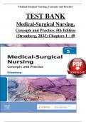 TEST BANK For Medical-Surgical Nursing, Concepts and Practice, 5th Edition (Stromberg, 2023), Verified Chapters 1 - 49, Complete Newest Version