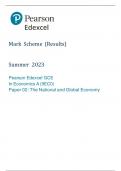 2023 A level Edexcel  Economics A (9EC0) Paper 02 Mark Scheme