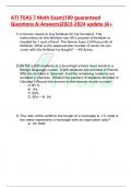 ATI TEAS 7 Math Exam|100 guaranteed Questions & Answers|2023-2024 update |A+