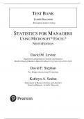 TEST BANK STATISTICS FOR MANAGERS USING MICROSOFT® EXCEL® NINTH EDITION JAMES BALDONE & David M. Levine A+