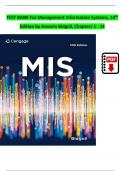 TEST BANK For Management Information Systems, 10th Edition by Hossein Bidgoli, Verified Chapters 1 - 14, Complete Newest Version