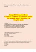 Campbell Biology, 10e (Reece) Chapter 1 Evolution, the Themes of biology, and Scientific Inquiry |Test Bank For Complete Guide