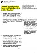 Genetics final exam prep, (Answered) With Complete Verified Solutions
