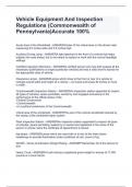 Vehicle Equipment And Inspection Regulations (Commonwealth of Pennsylvania)Accurate 100%