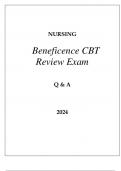 NURSING BENEFICENCE CBT REVIEW EXAM Q & A 2024